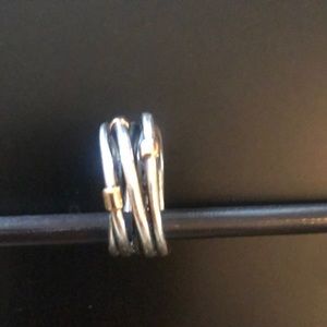 Pandora Rope Ring Sterling and 14k gold accents